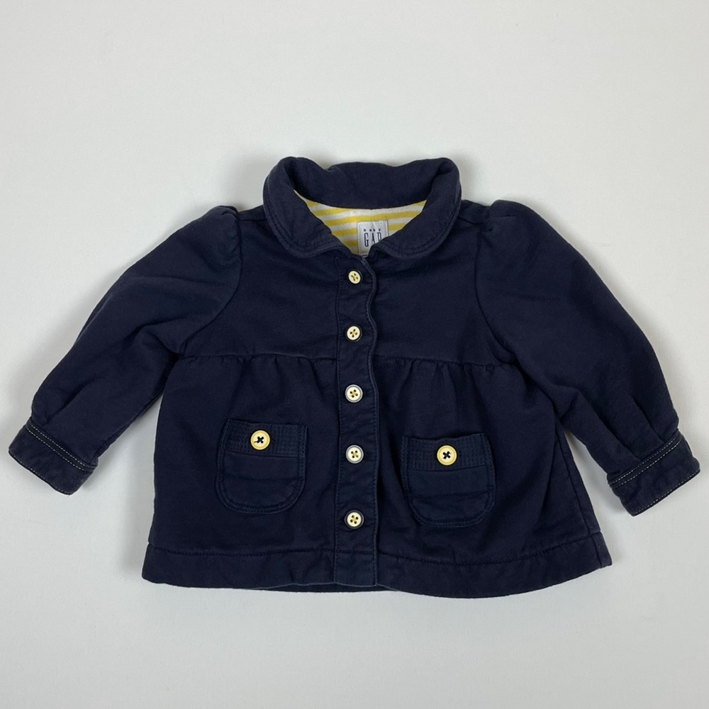 Baby Gap Navy Blue Sweater Jacket Size 6-12M - Picture 2 of 6